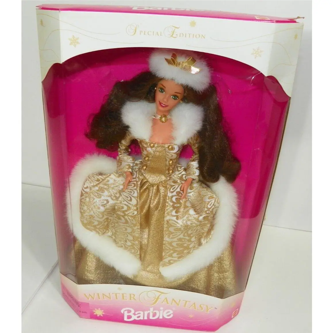 1995 Mattel Winter Fantasy Brunette Barbie 15530 Nrfb