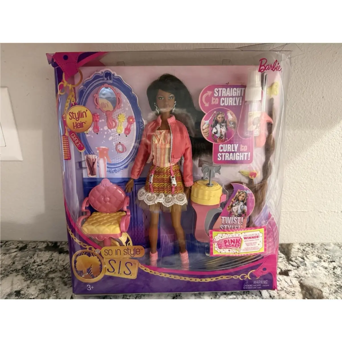 Mattel Barbie® So In Style™ S.i.s.™ Stylin` Hair Grace™ Doll - Rare