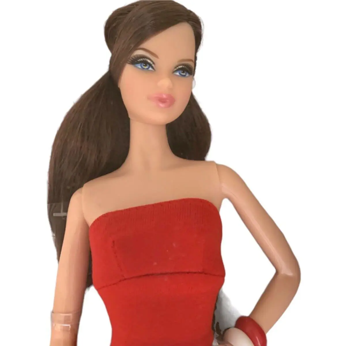Barbie Basics Black Label Brunette Model 3 Red Dress Target Exclusive 2010