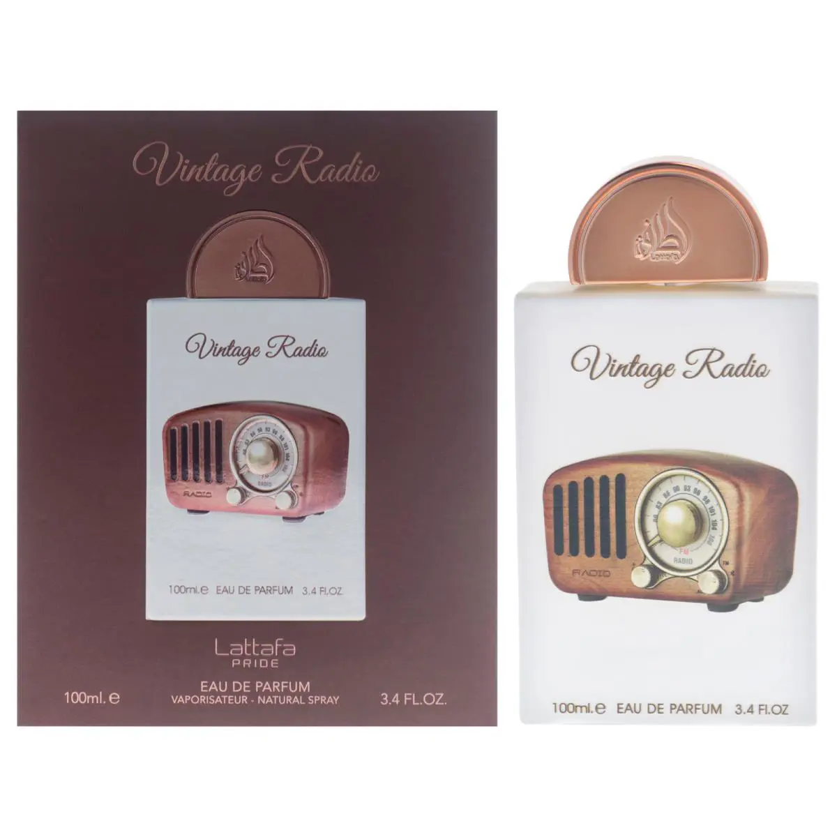 2 Pack Vintage Radio by Lattafa For Unisex - 3.4 oz Edp Spray