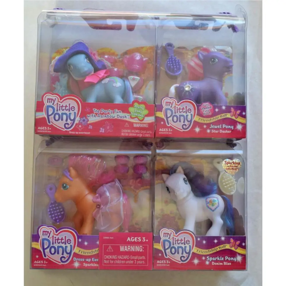 My Little Pony 4 Pk Gift Set w/ Jewel Star Dancer Rainbow Dash Box`s Rare