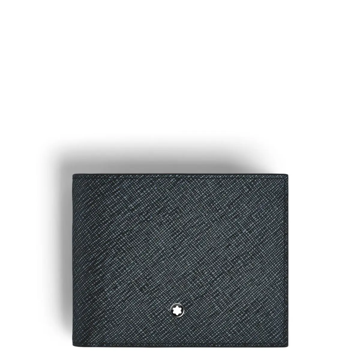 Montblanc Sartorial Leather 6cc Tweed Blue Wallet MB220384