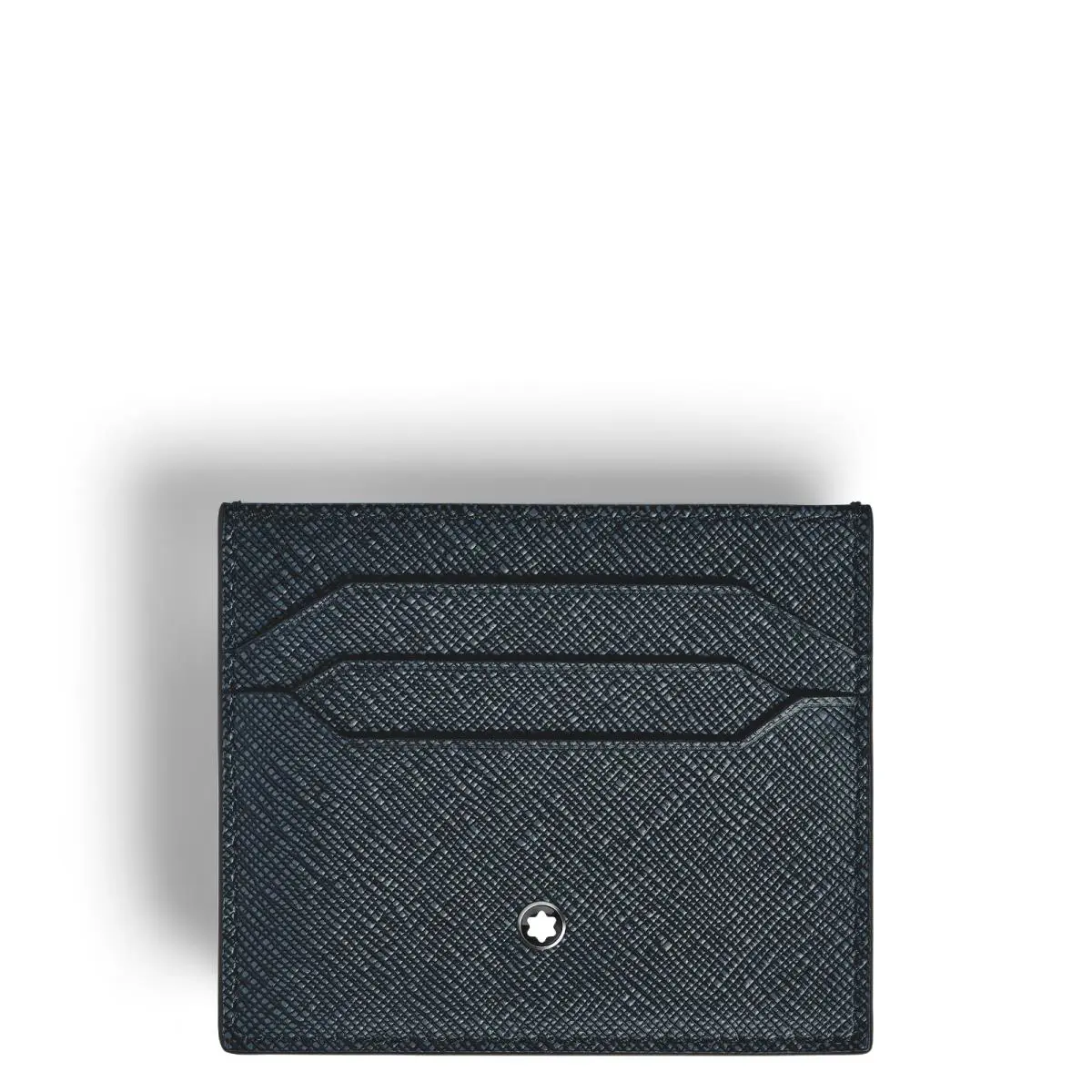 Montblanc Sartorial Leather 6cc Tweed Blue Wallet MB220389
