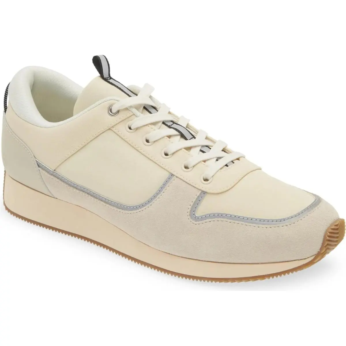 Rag Bone Mens Pursuit Restro Beige Leather Lace Up Runner Sneakers Turtledove