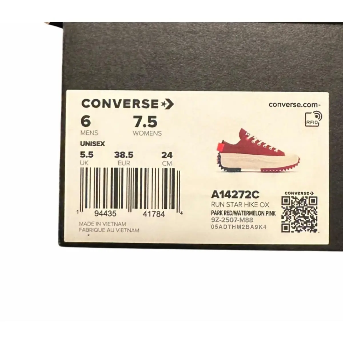 Converse shoes - Converse Run Star Hike - Run Star Hike - A14272C - Red (UPC: 194435417844) 9