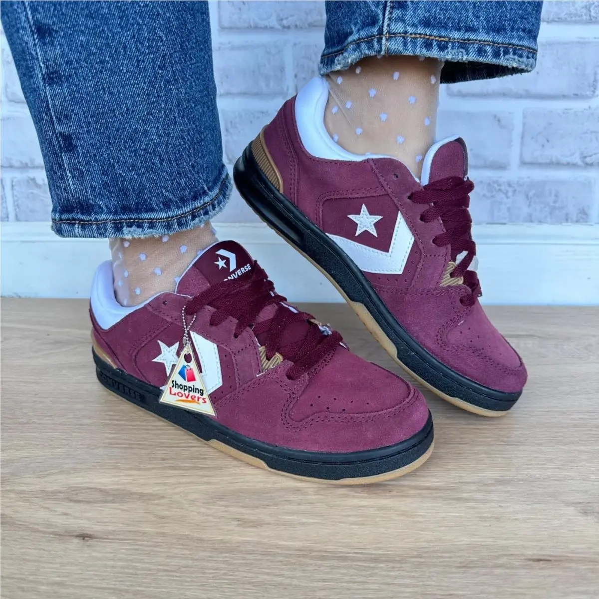 ⭐converse CL98 Suede Black Deep Bordeaux Gum Sz 10 Womens Shoes Sneakers A15607C