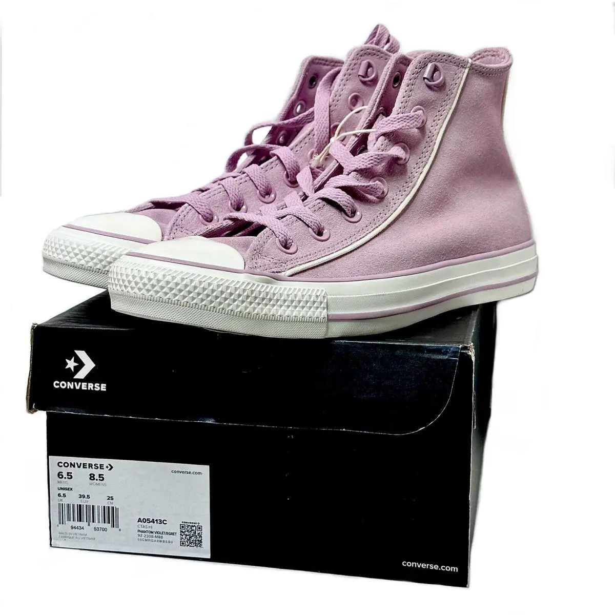 Converse All Star Suede Leather Ctas HI Top Phatom Violet Women’s Size 8.5