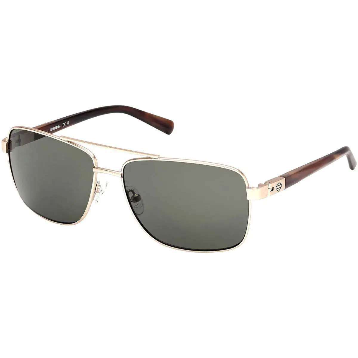 Men`s Navigator Sunglasses - HD00018 Matte Pale Gold-Tone/Light Brown (32N-61) by Harley Davidson