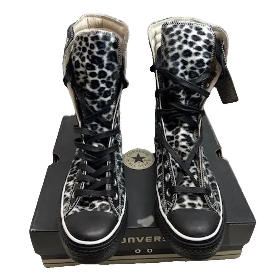 Converse shoes - Converse All Star Hi - All Star - LEOPARD FUR BLACK/WHITE - U50 - 1P363 4