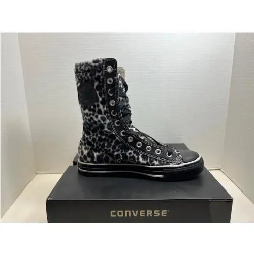 Converse shoes - Converse All Star Hi - All Star - LEOPARD FUR BLACK/WHITE - U50 - 1P363 1