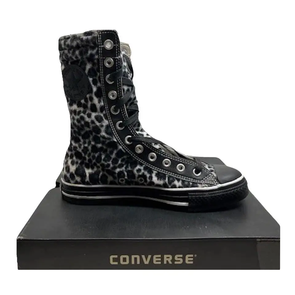 Converse shoes - Converse All Star Hi - All Star - LEOPARD FUR BLACK/WHITE - U50 - 1P363 1