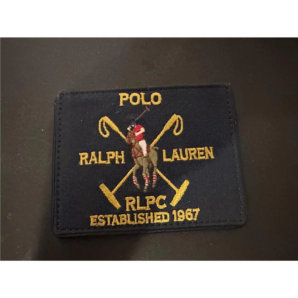 Polo Ralph Lauren Men Crest Canvas Leather Card Case Wallet Navy 40591403001
