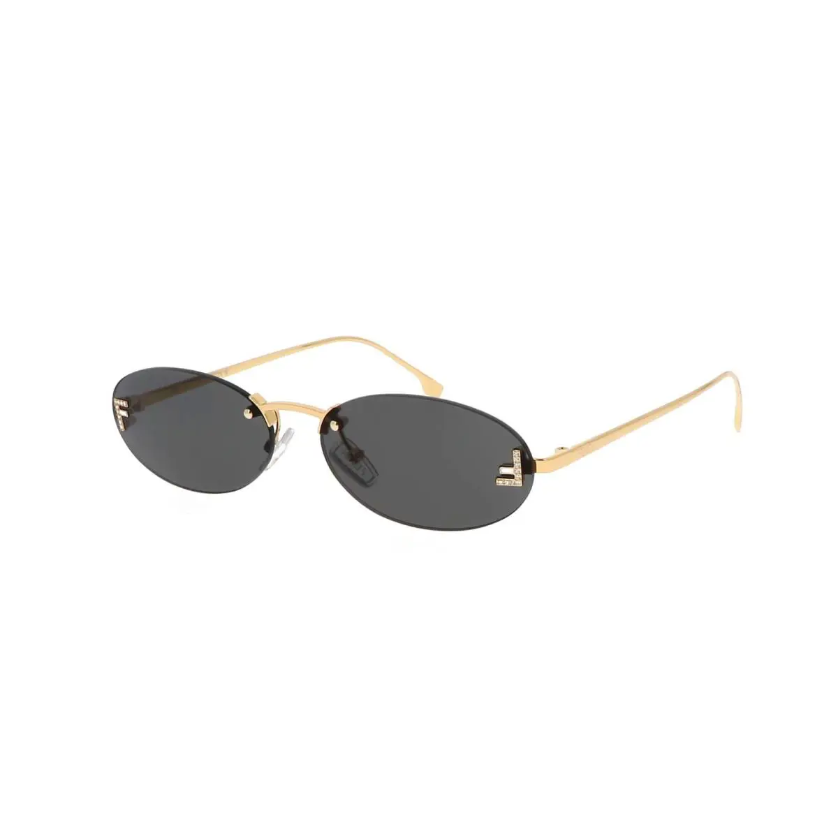 Fendi FE 4075 US 30A Shiny Crystal Endura Gold Grey Lens Women Sunglasses