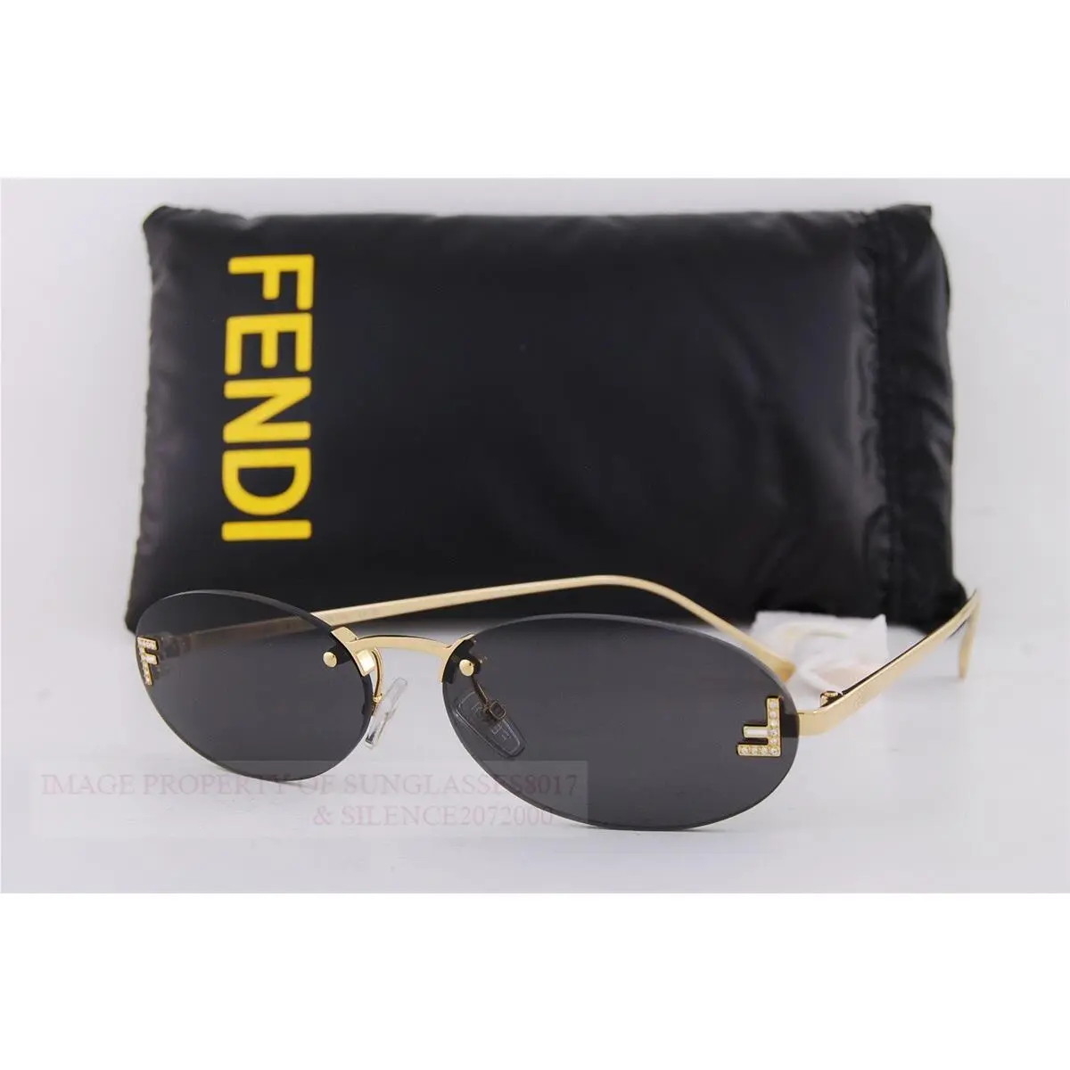 Sunglasses FE 4075US 30A Gold/dark Gray For Women by Fendi