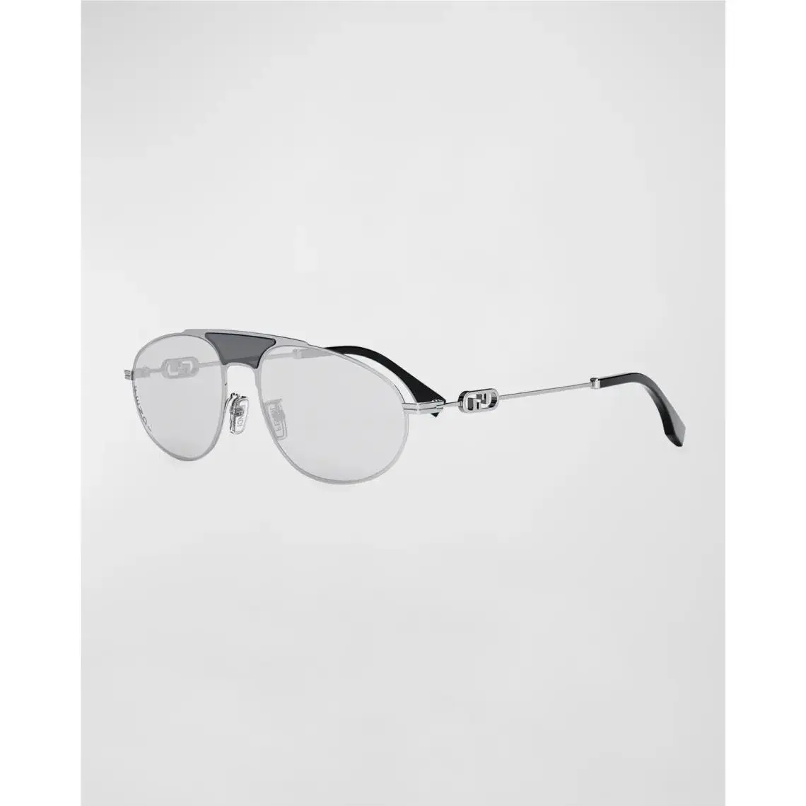 Fendi Men s Double-bridge Metal Oval Sunglasses FE40072U