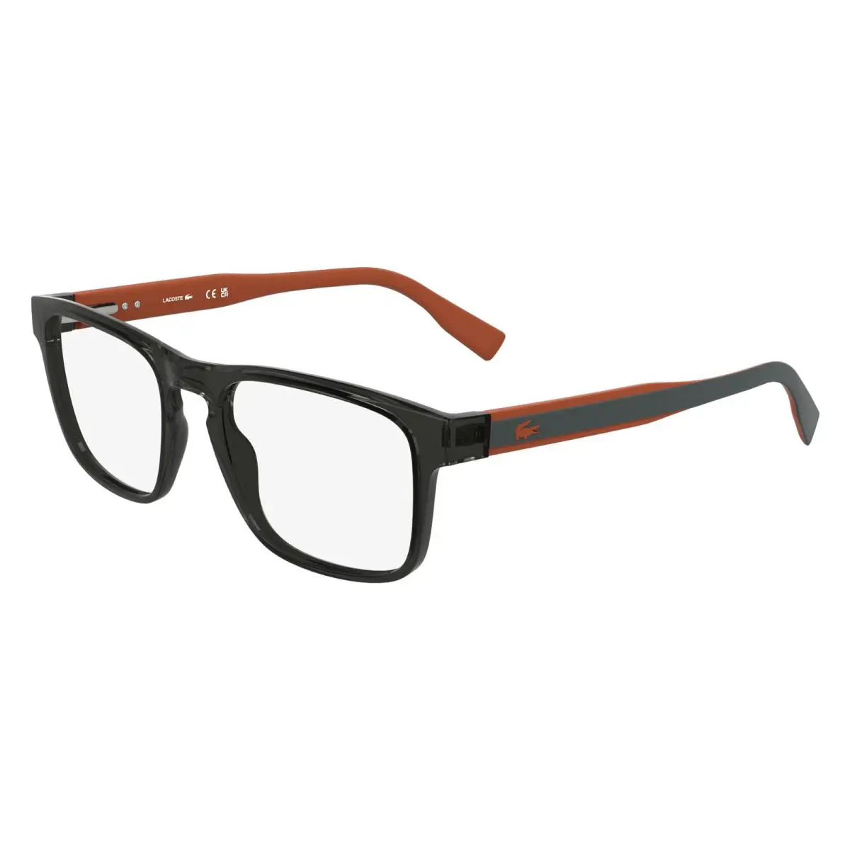 Lacoste L-2972 035 Crystal Grey Orange Eyeglasses 54/19/145