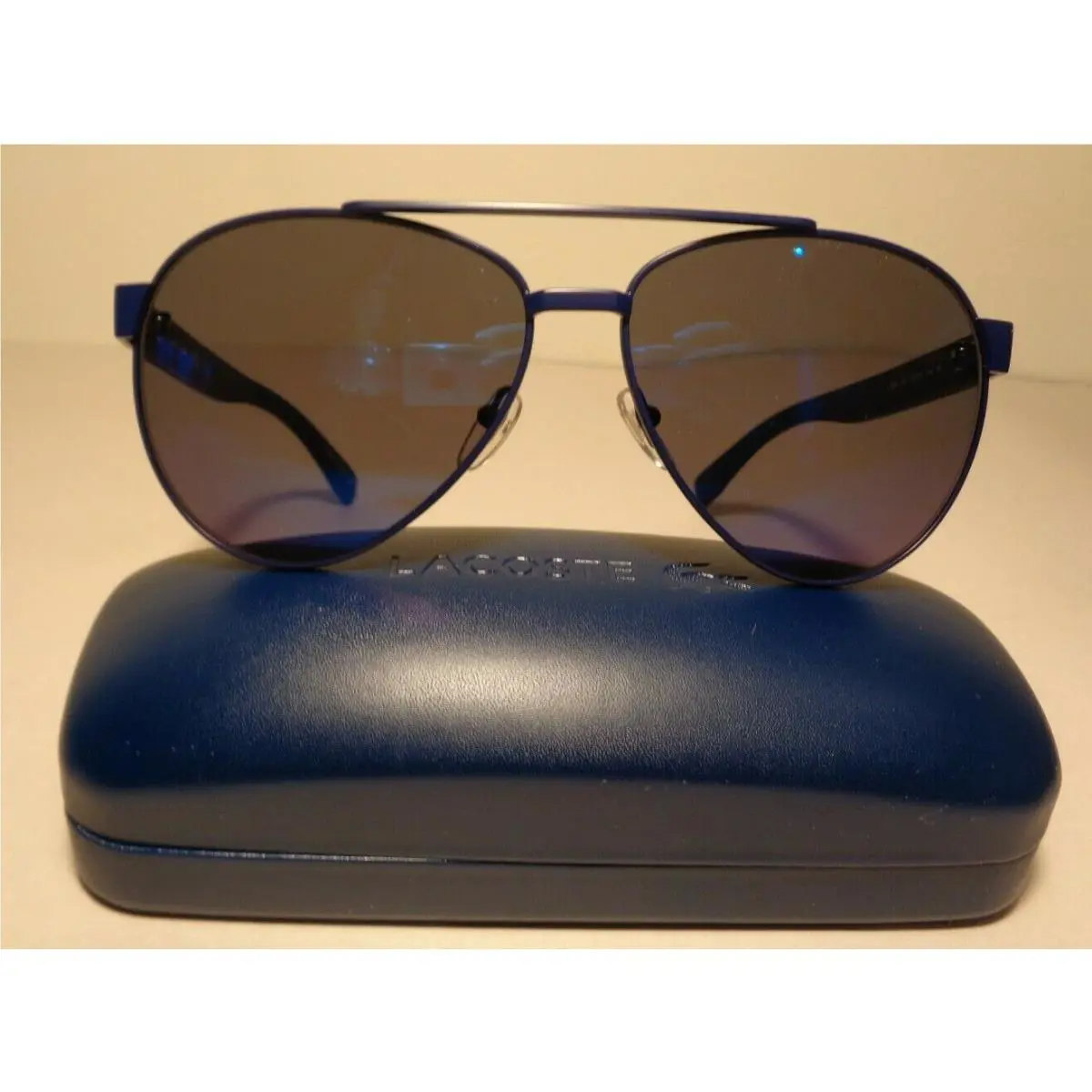 Lacoste L185S Matte Blue Women`s Aviator Sunglasses