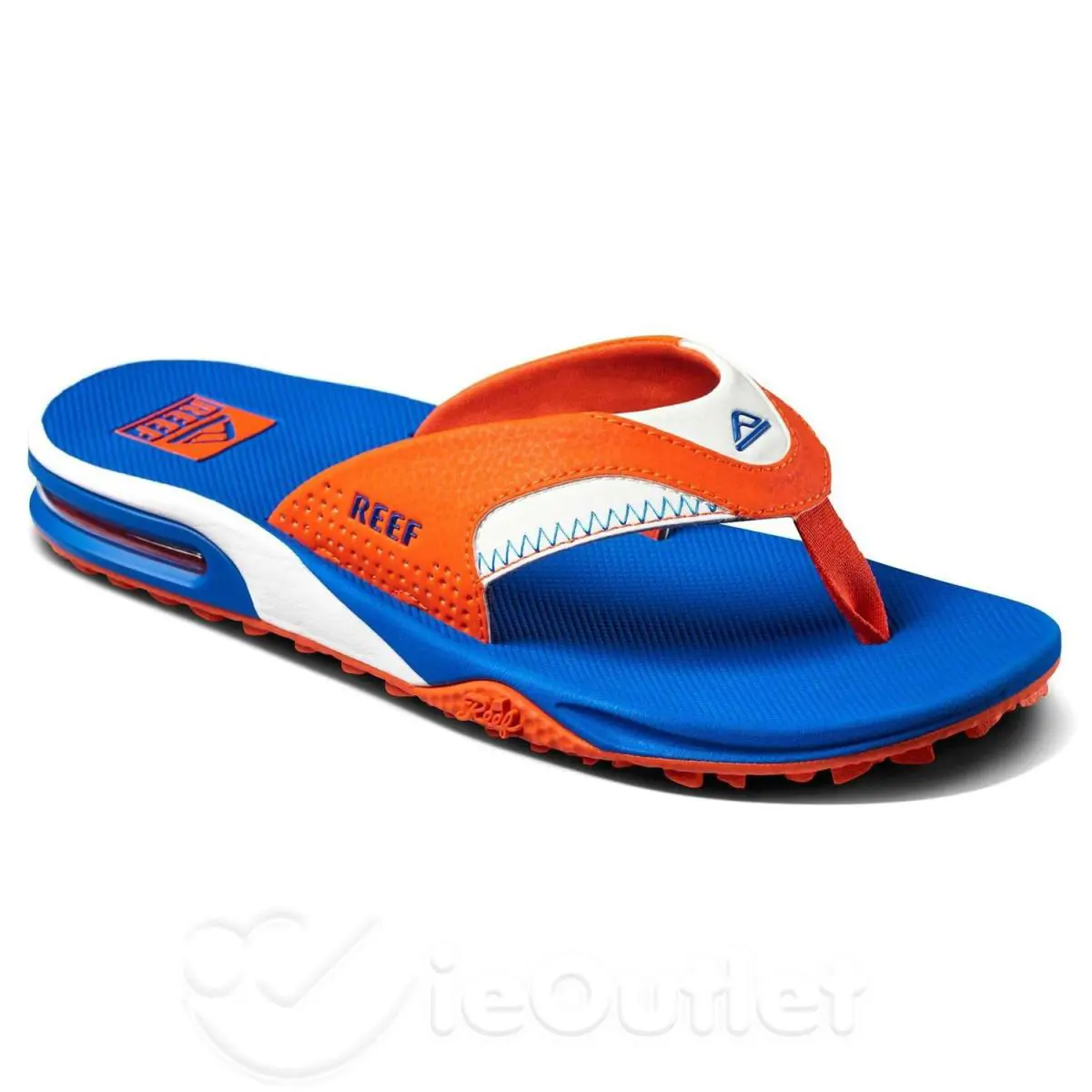 Reef Fanning Pregame All-terrain Flip Flop w/ Bottle Opener Blue Orange Size 10 - Blue, Orange & White