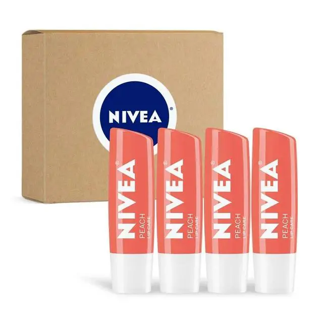Nivea: Lip Balm x4 /peach Lip Care / Tinted/ 4 Pack