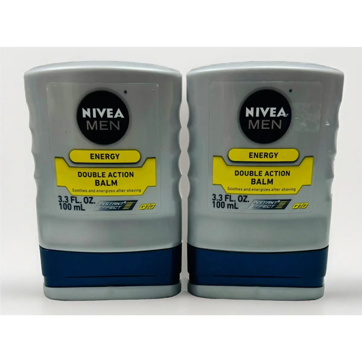 2 Nivea Men Energy Double Action Balm q10 Instant Effect 3.3oz ea