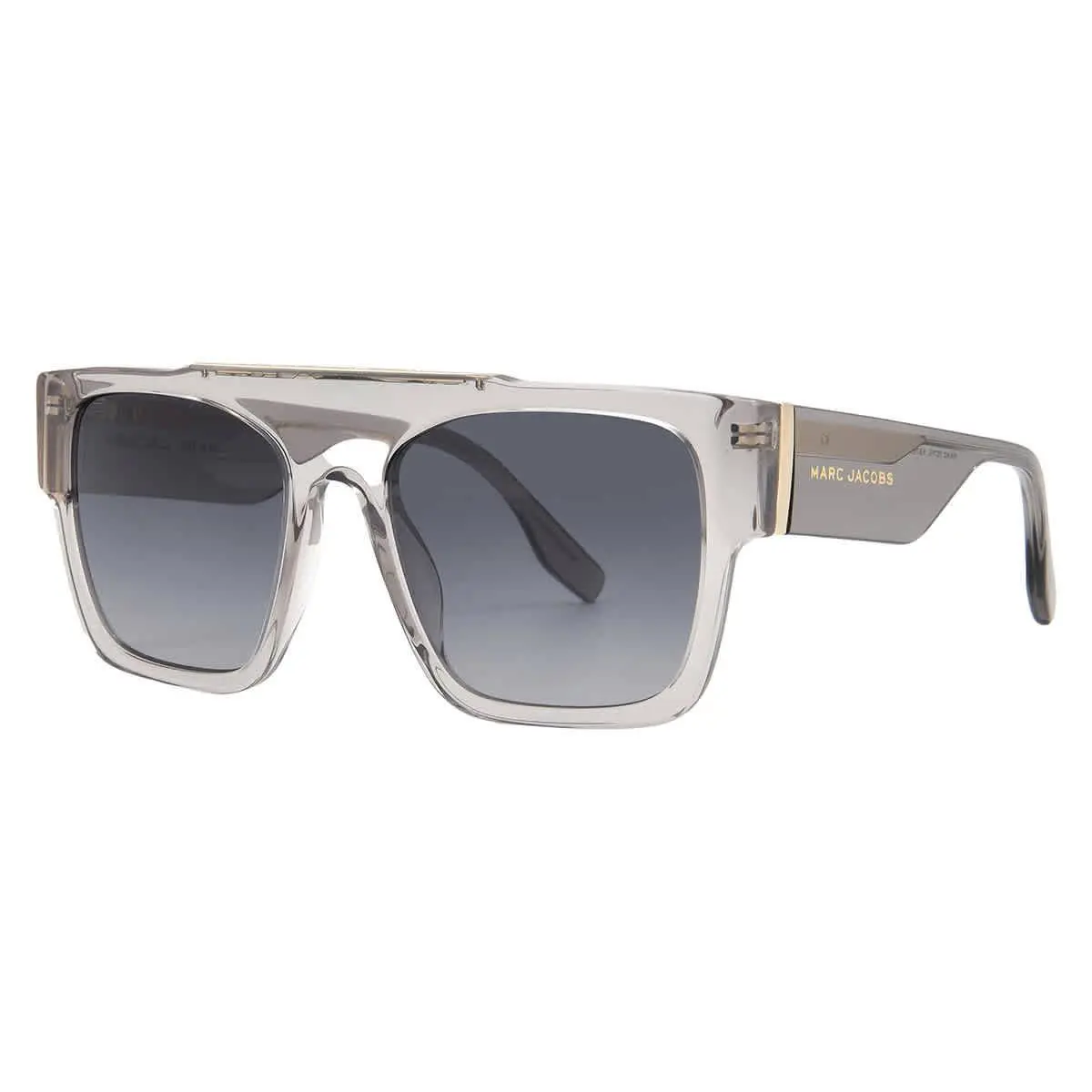 Marc Jacobs Dark Grey Shaded Browline Men`s Sunglasses Marc 757/S 0KB7/9O 53 - Grey, Frame: Grey, Lens: Grey