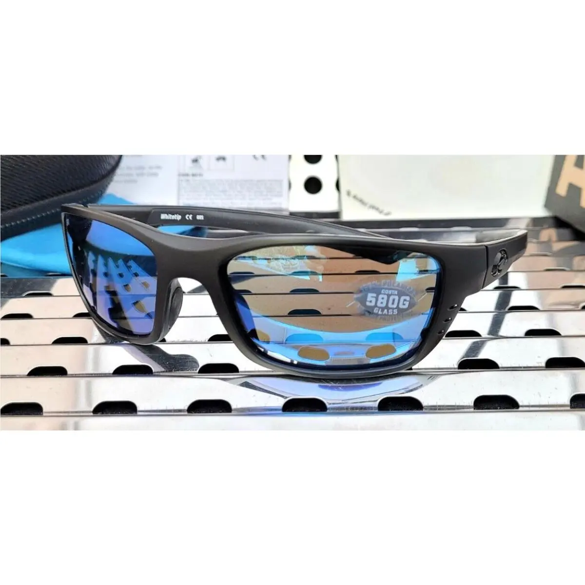 Costa Del Mar Whitetip Wtp 01 Sunglasses Blackout w/ Blue 580G Polarized