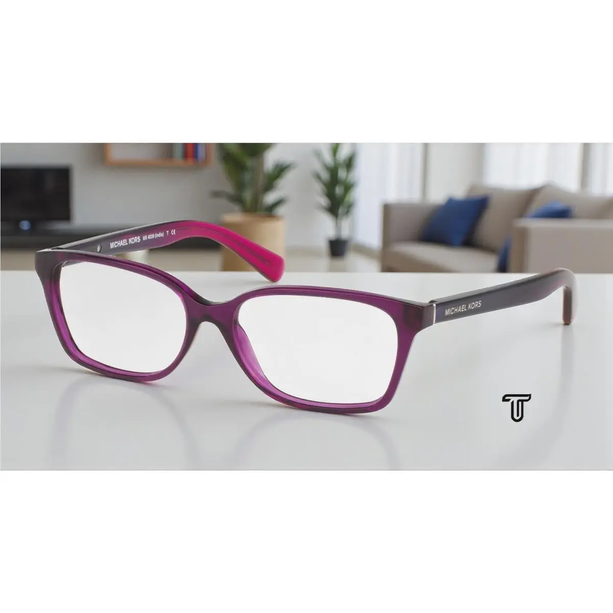 Michael Kors MK4039 3222 Transparent Purple Demo Lens 54 mm Women`s Eyeglasses