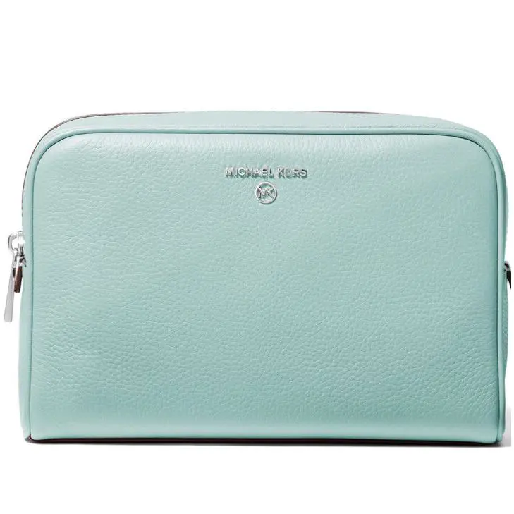 Michael Kors Jet Set Charm Large Zip Travel Pouch Fair Aqua Color