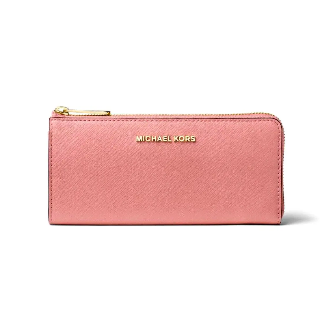 Michael Kors Jet Set Travel Large Leather Quarter-zip Wallet Primrose - Primrose