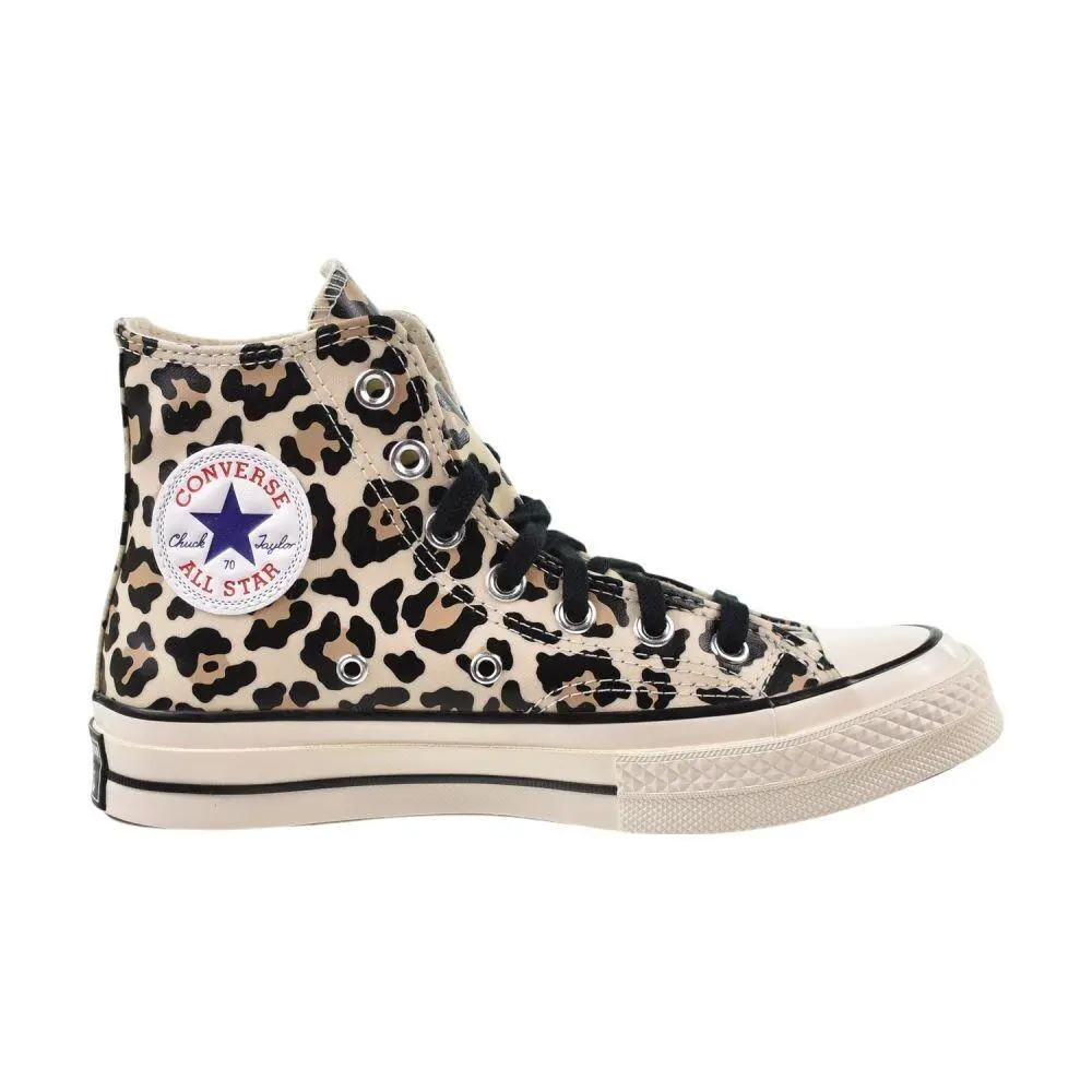 Converse Chuck 70 HI Leopard Glow-in-the-dark Unisex Shoes Egret A13436C - Egret/Light Fawn/Black