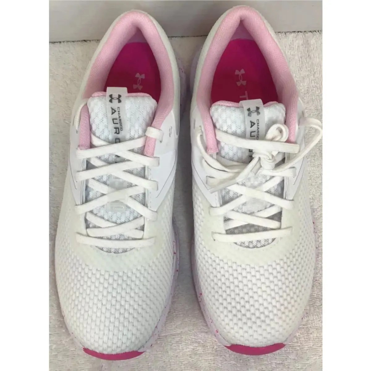 Under Armour shoes - Under Armour Charged Aurora 2 - 3026328-100 - WHT/PNK 3