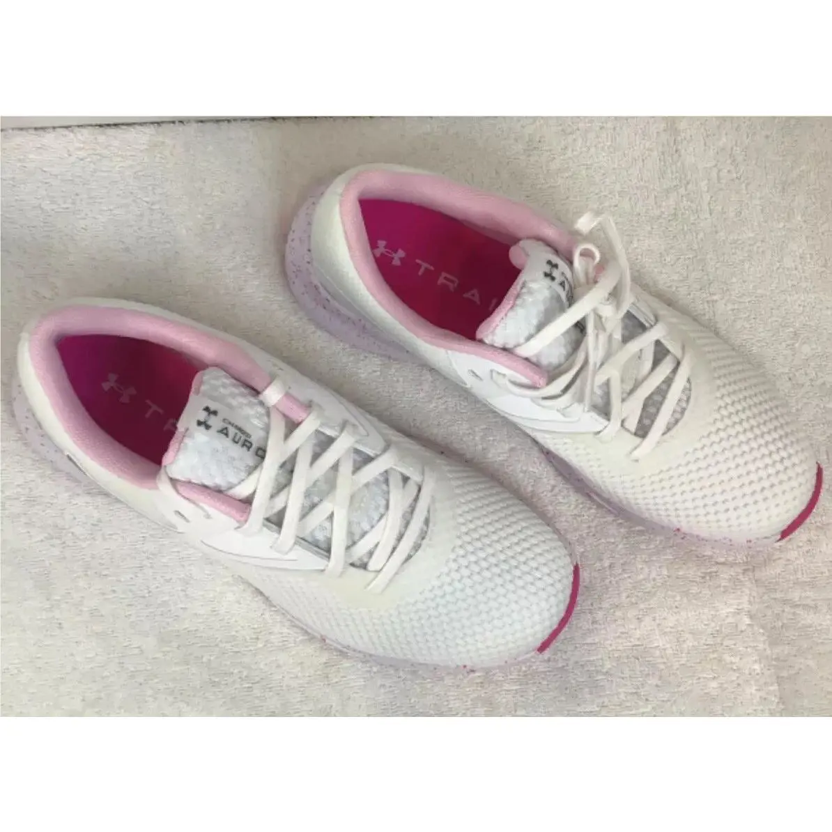 Under Armour shoes - Under Armour Charged Aurora 2 - 3026328-100 - WHT/PNK 7