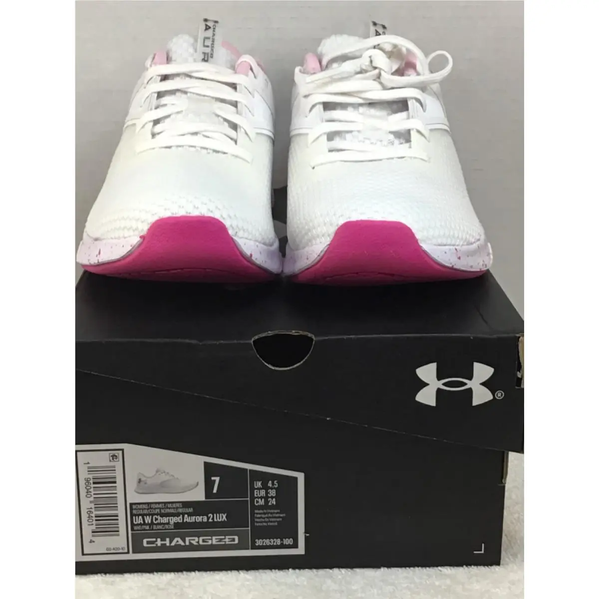 Under Armour shoes - Under Armour Charged Aurora 2 - 3026328-100 - WHT/PNK 8