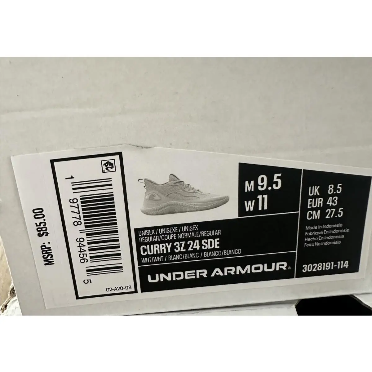Under Armour shoes - Curry 3z 24 Sde - Curry Sde - 3028191-114 - White 9