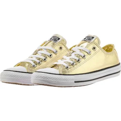 Mens 12 Converse Ctas Low Metallic Gold Canvas 153181F