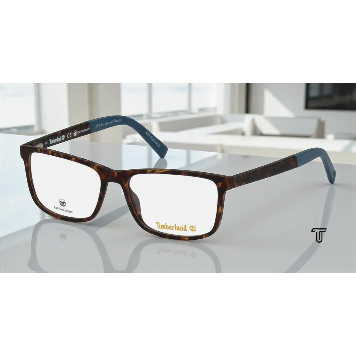 Timberland TB1589 052 Dark Havana Clear Lens Injected 54 mm Men`s Eyeglasses