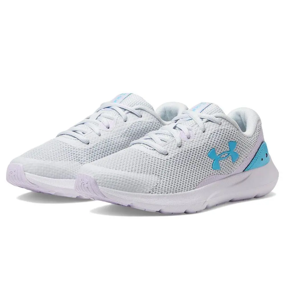 Under Armour Girls Surge 3 Lace Up Running Shoes Youth Size 4 - Blue
