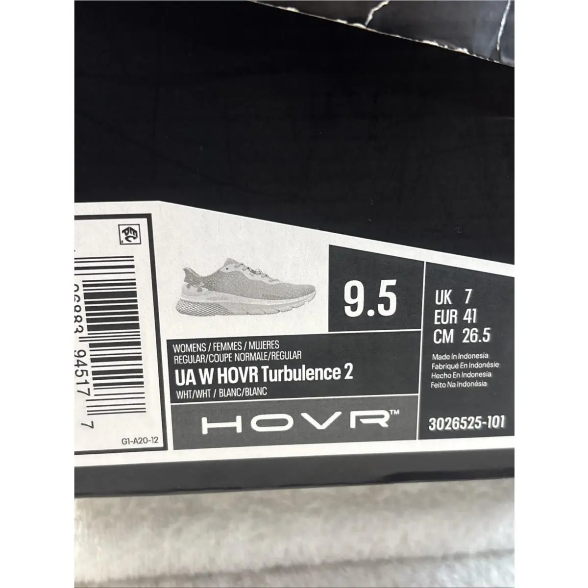 Under Armour shoes - Under Armour Turbulence 2 - Turbulence - 3026525-101 - White & Gray (UPC: 0196883945177) 12
