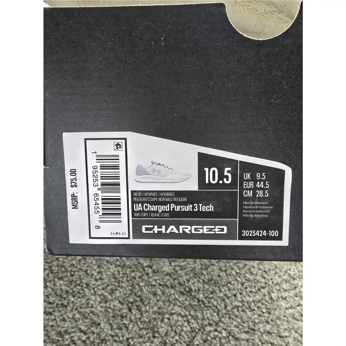 Under Armour shoes - Under Armour Charged Pursuit 3 Tech - 3025424-103 - White / Blue 3