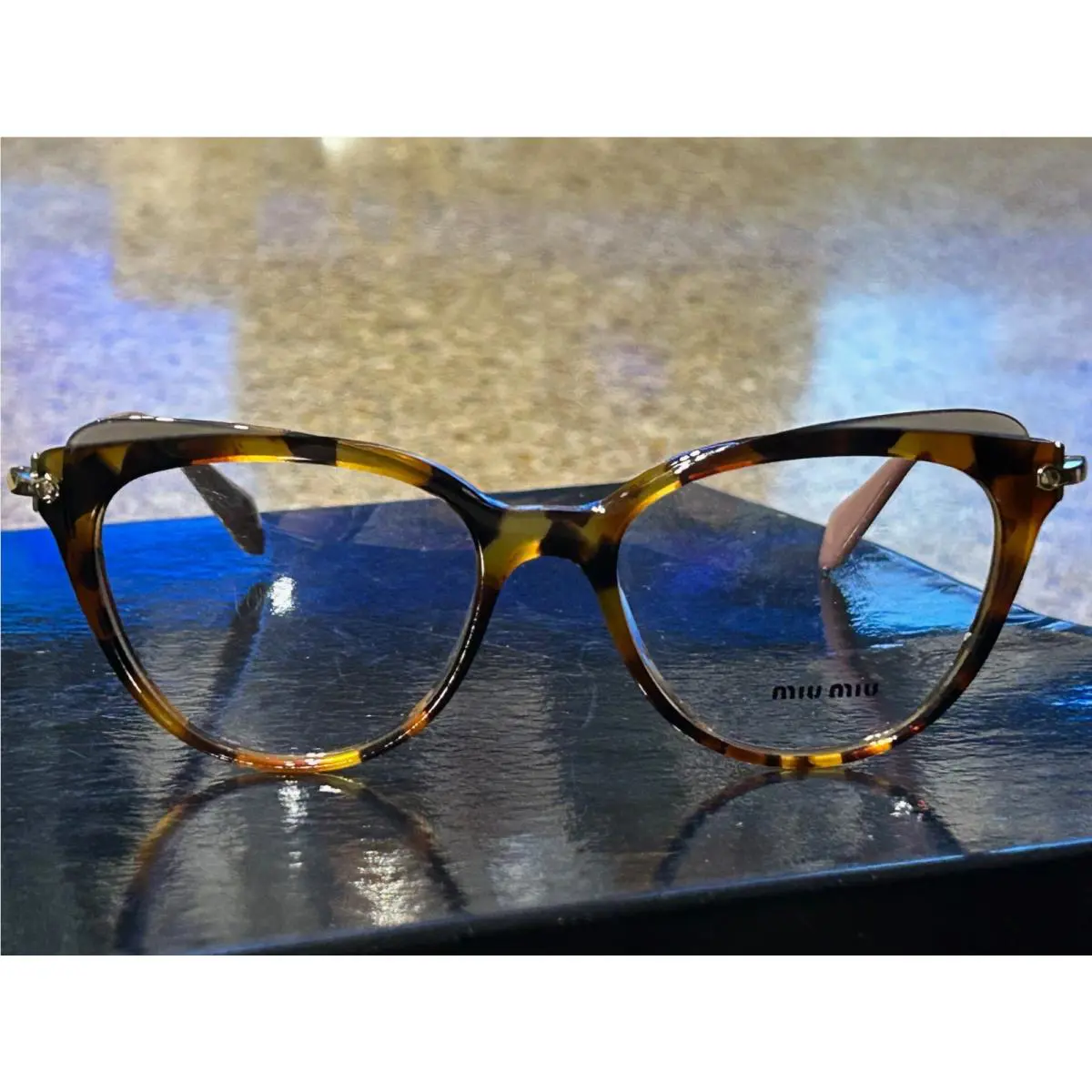 Miu Miu Women`s Reading Glasses/sunglasses/clear Cat Eye Multi