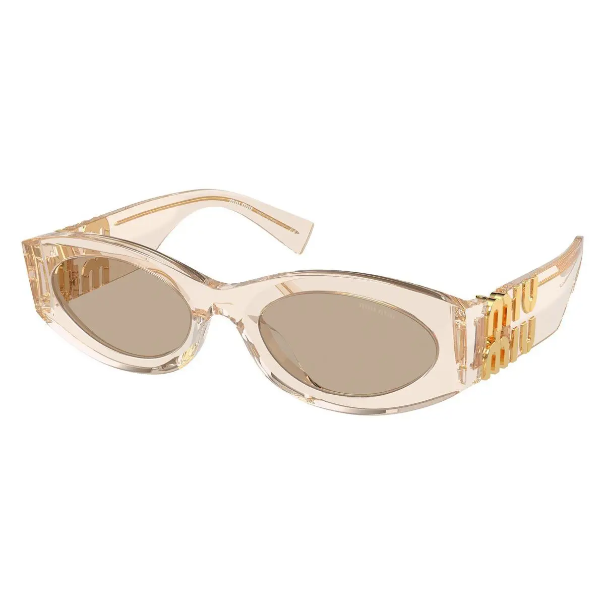Miu Miu Woman Oval Sunglasses MU 11WS 11T40F Sand Transparent/brown 54mm