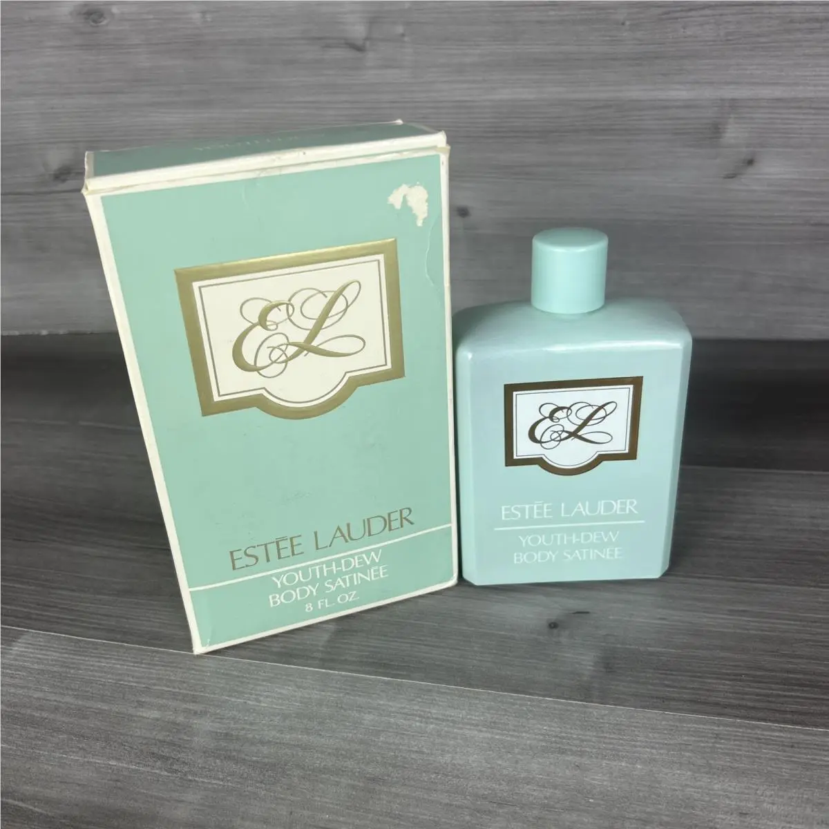 Vtg Estee Lauder Youth-dew Body Satinee 8 Oz Glass Bottle Old Formula Lot 2 Read