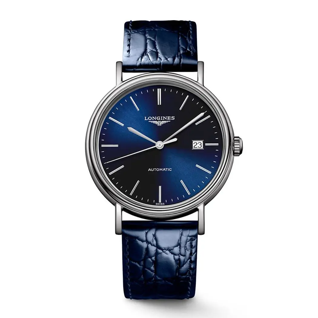 Longines L49224922 Presence Blue Dial SS Case Blue Alligator Strap 40MM