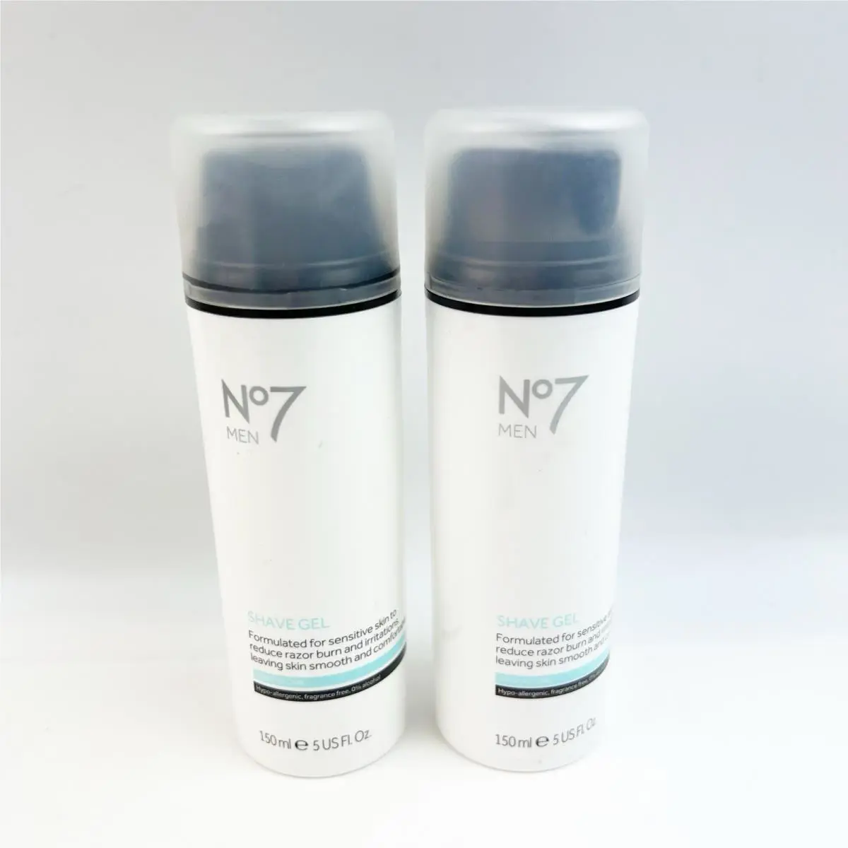 Two  Men Shave Gel Sensitive Skin Hypo-allergenic Rare 5 oz ea by No7