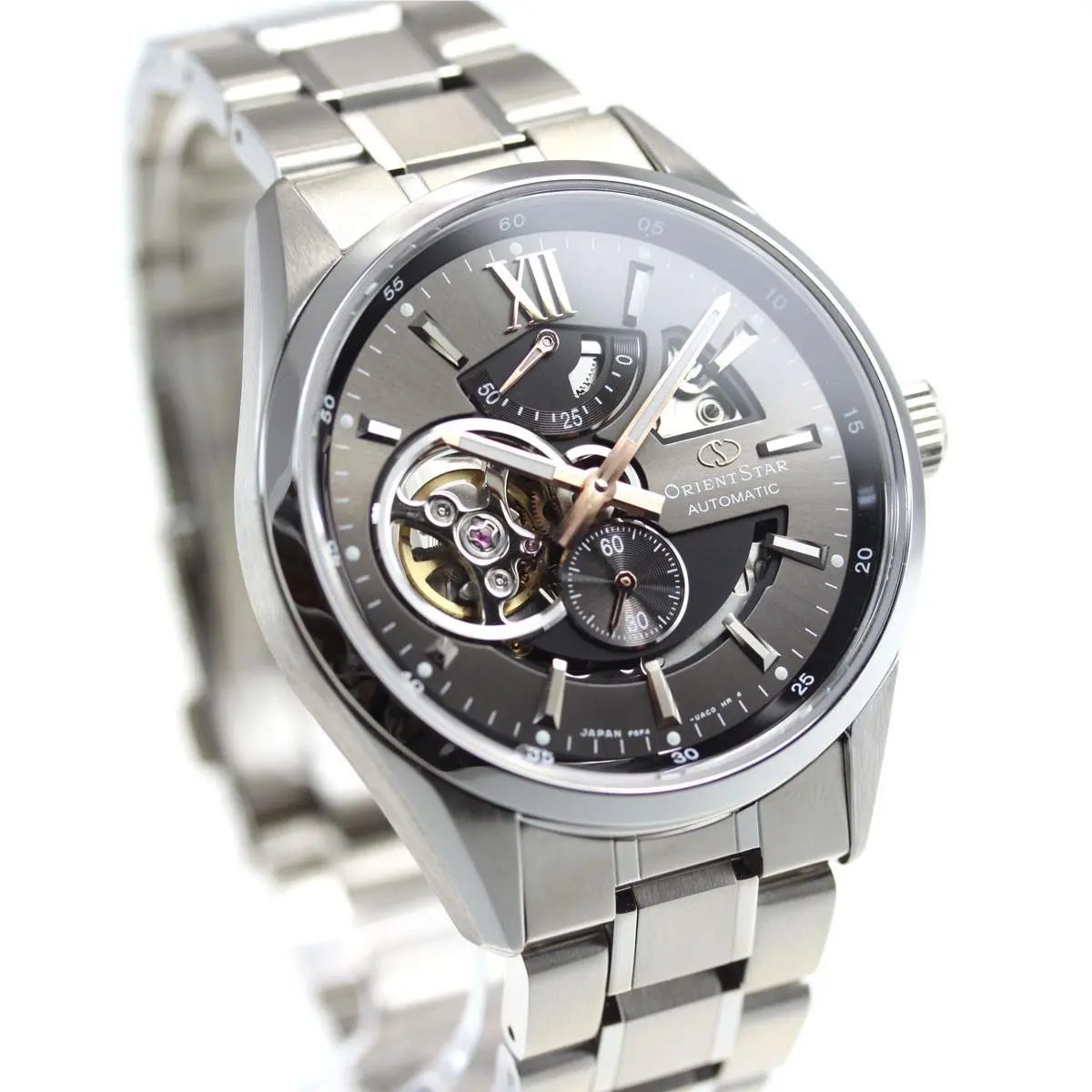Orient Star Automatic Sapphire Gray Dial Men`s Watch Power Reserve RK-AV0005N
