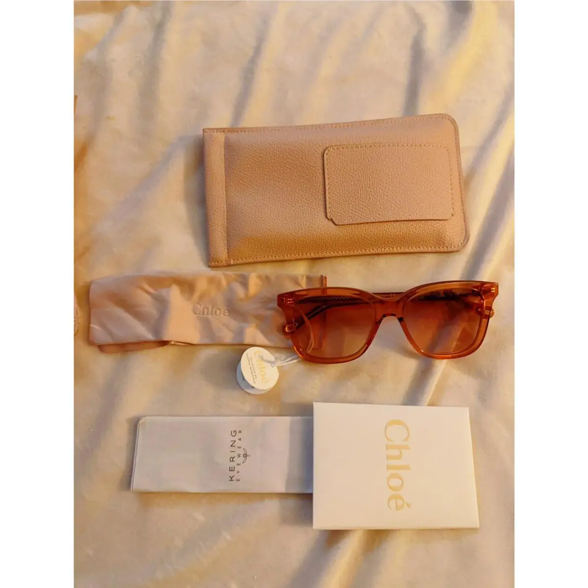 Chloé Sunglasses ch0079s 002 56 Amber Frame Gradient Lightweight Cat Eye Chloe