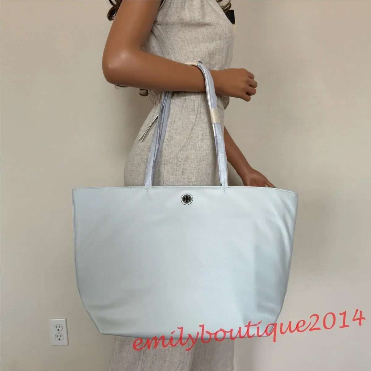 Tory Burch 166469 Ella Nylon Tote Summit Large Shoulder Zip Bag