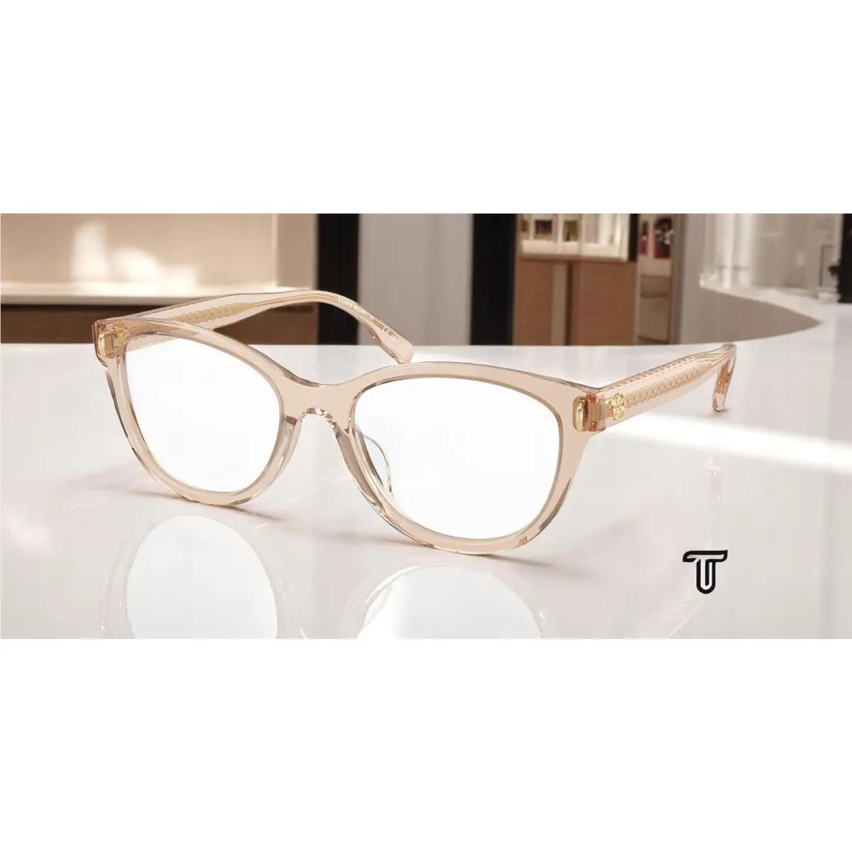 Tory Burch TY2137U 1954 Transparent Brown Demo Lens 53 mm Women`s Eyeglasses