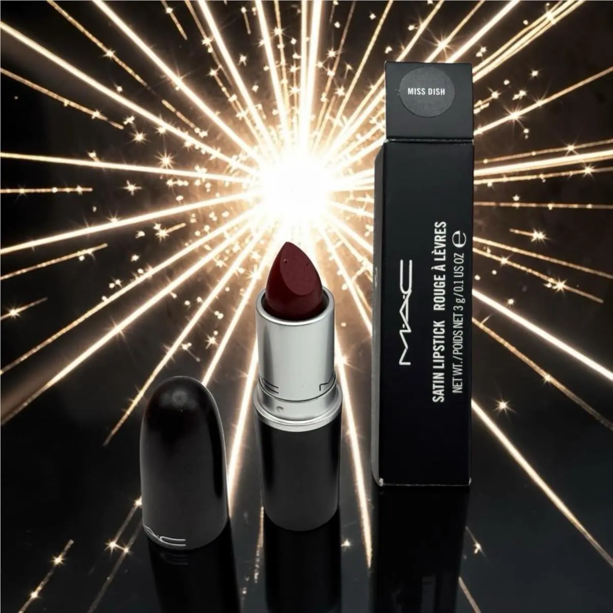M·a·c Satin Lipstick in The Shade: Miss Dish - 0.1oz/3g Full Size Boxed Rare