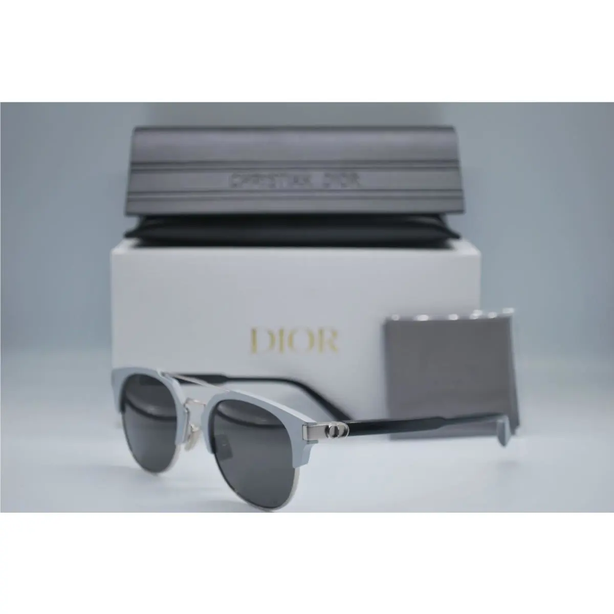 Christian Dior CD Icon R1U F1A0 Silver Grey Eyeglasses 53-21
